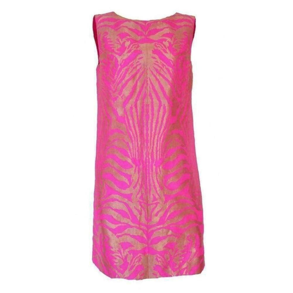 Manish Arora - Gold Tiger Print Open Back Silk Dress - S